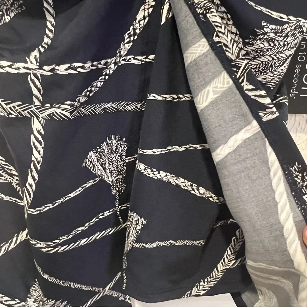 Miraclesuit Navy and White Nautical Rope design Tankini TOP ONLY size 8 - Picture 6 of 12